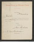 Nachlass Franz Steindachner, Brief von Liverpool Literary and Philosophical Society; Jus. Buckale an Franz Steindachner (05.11.1877), Inv.Nr. 305.01, Seite 1